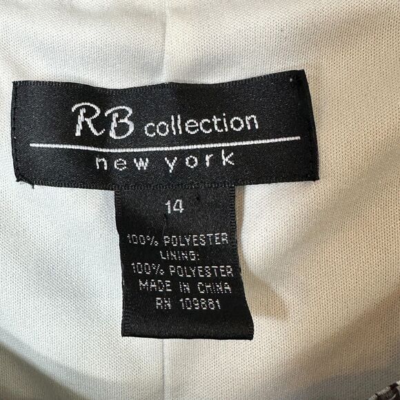 RB Collection New York Dress Sz 14 Multicolored Sleeveless Lined Ruffled Front - Picture 9 of 10